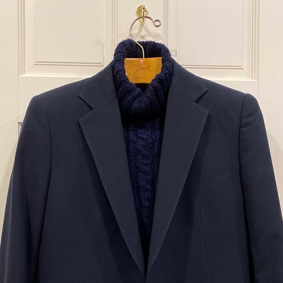 Vintage Naval jacket in blue wool with yellow stripes on arms - Picture 9 of 14